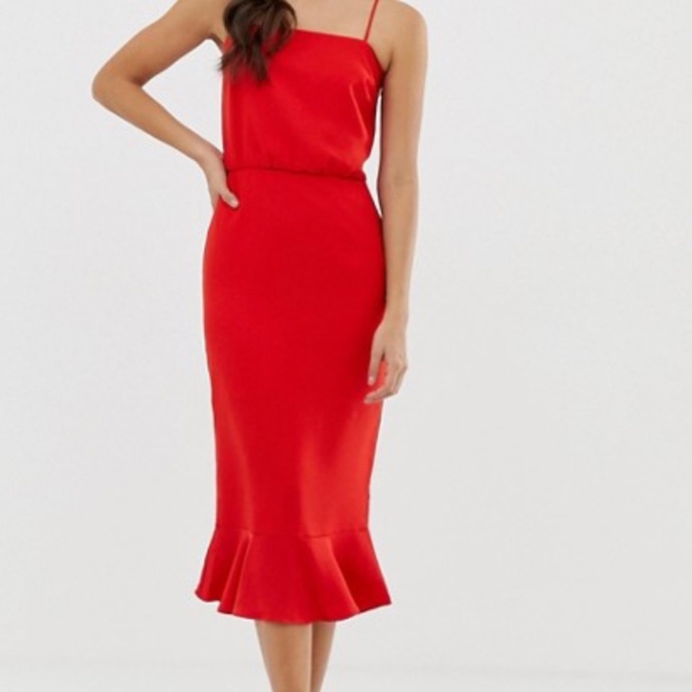 NEW Oasis Red Midi Dress